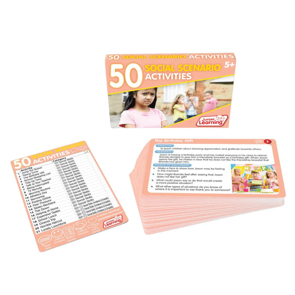 Junior Learning 50 Social Scenario Activities Flash Cards - Image 2