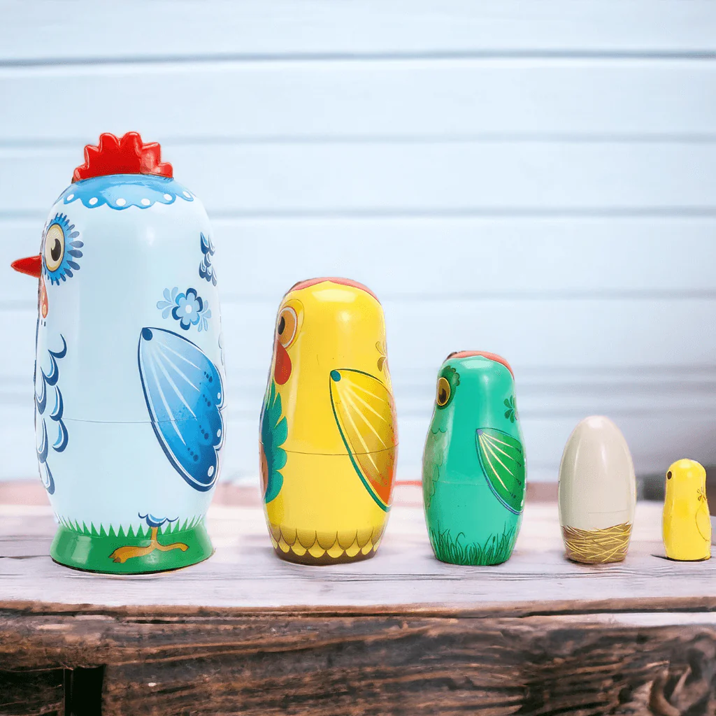 Babushka Nesting Dolls - Chickens - Image 5