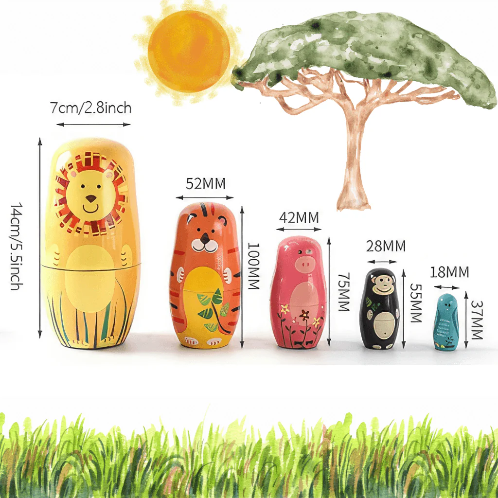 Babushka Nesting Dolls - Savanna Animals - Image 5