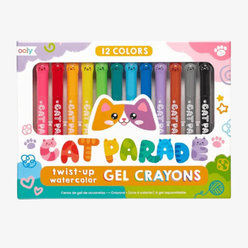 Cat Parade Twist Up Gel Crayons 12 pack - Ooly