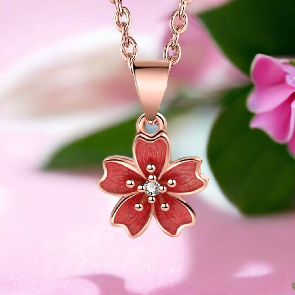 Cherry Blossom Anxiety Jewellery Set - Gold Plated 925 Silver - Image 4