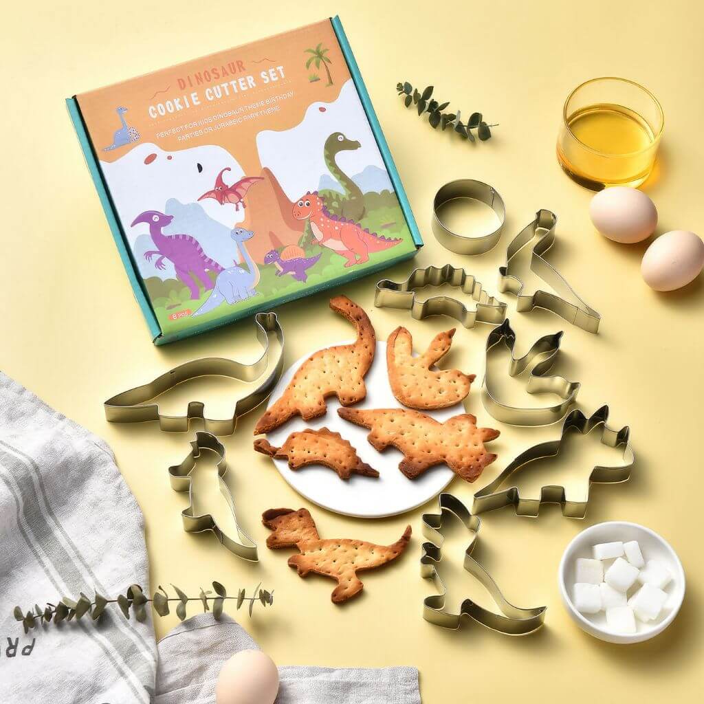 Dinosaur Cookie Cutters 8-Piece Stainless Steel Set - Image 2