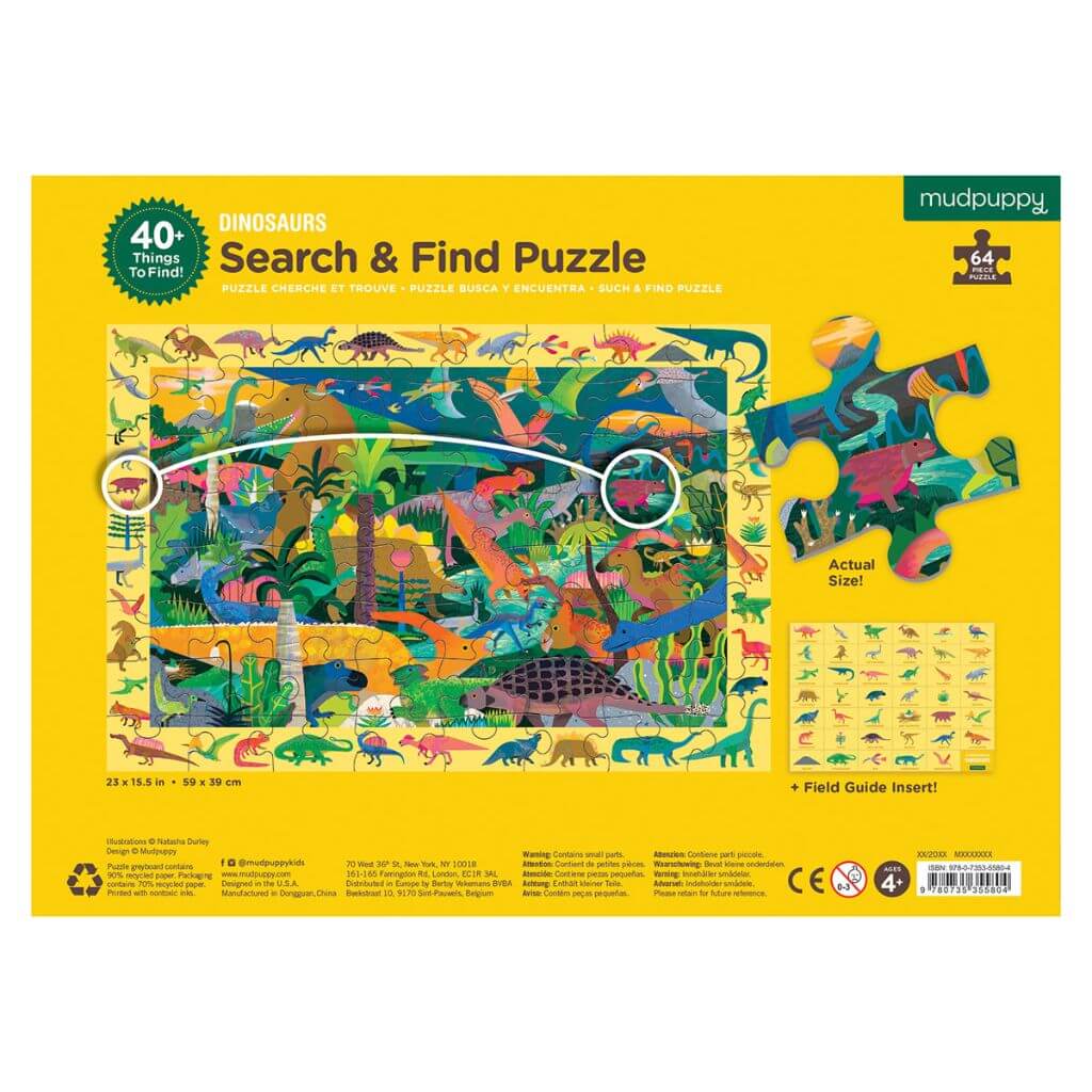 Dinosaurs Search & Find Puzzle 64 Pieces - Mudpuppy - Image 3