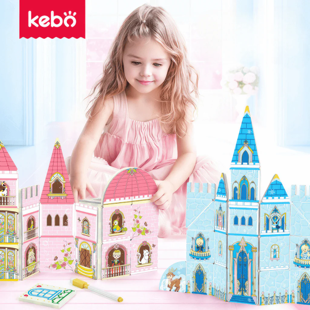 Double-Sided Magnetic Tiles Castle Pack 65 Pieces - Image 2