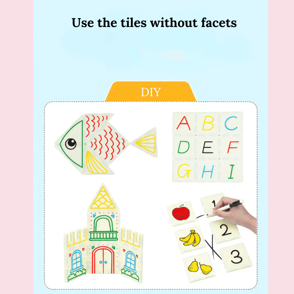 Double-Sided Magnetic Tiles Castle Pack 65 Pieces - Image 6