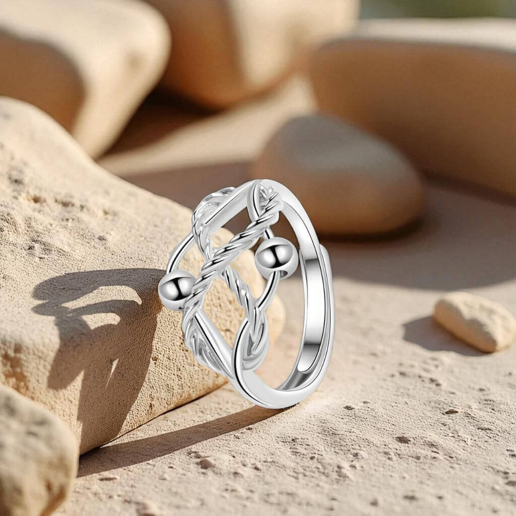 Eirene Fidget Ring Sterling Silver Adjustable - Image 3