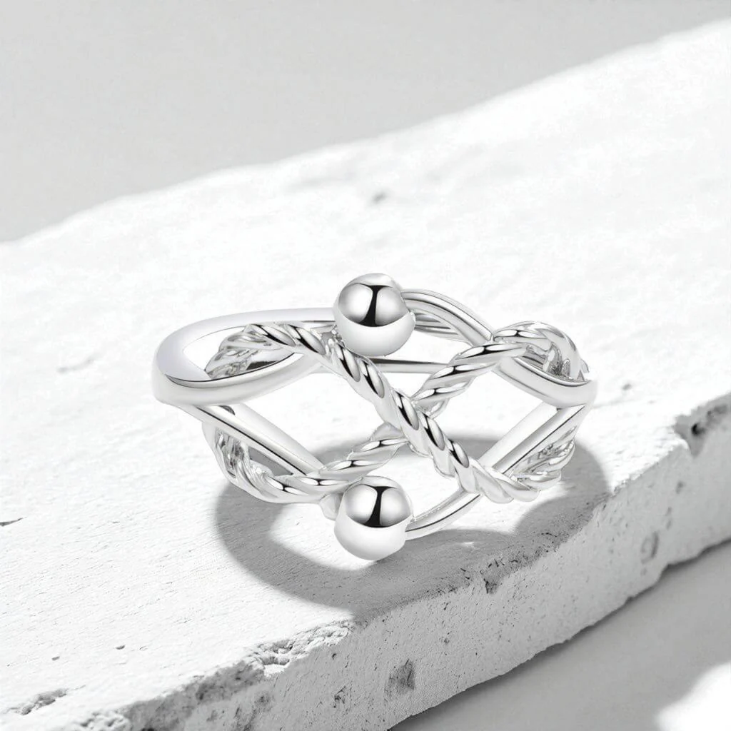 Eirene Fidget Ring Sterling Silver Adjustable - Image 4