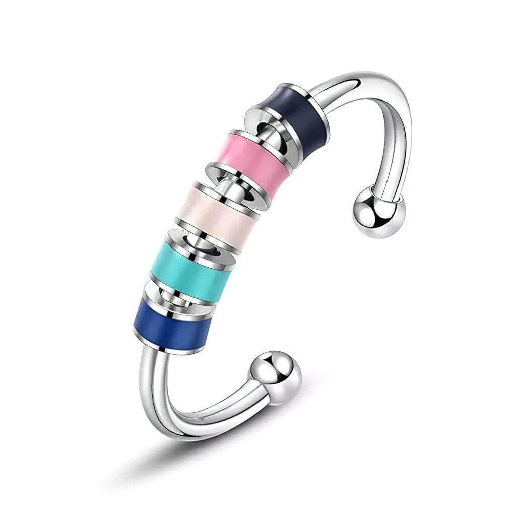 Fidget Ring with Enamel Beads Adjustable - Image 6