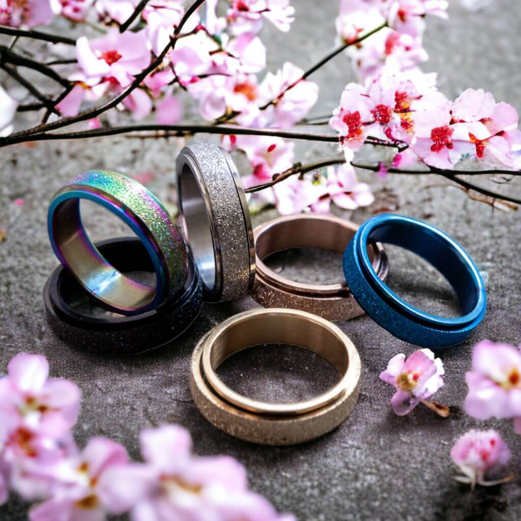 Fidget Rings 5-Pack Stainless Steel - Image 5
