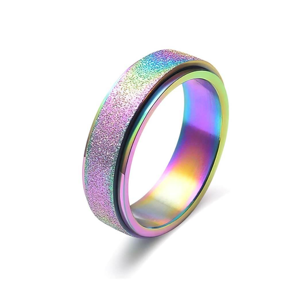 Fidget Rings 5-Pack Stainless Steel - Image 9