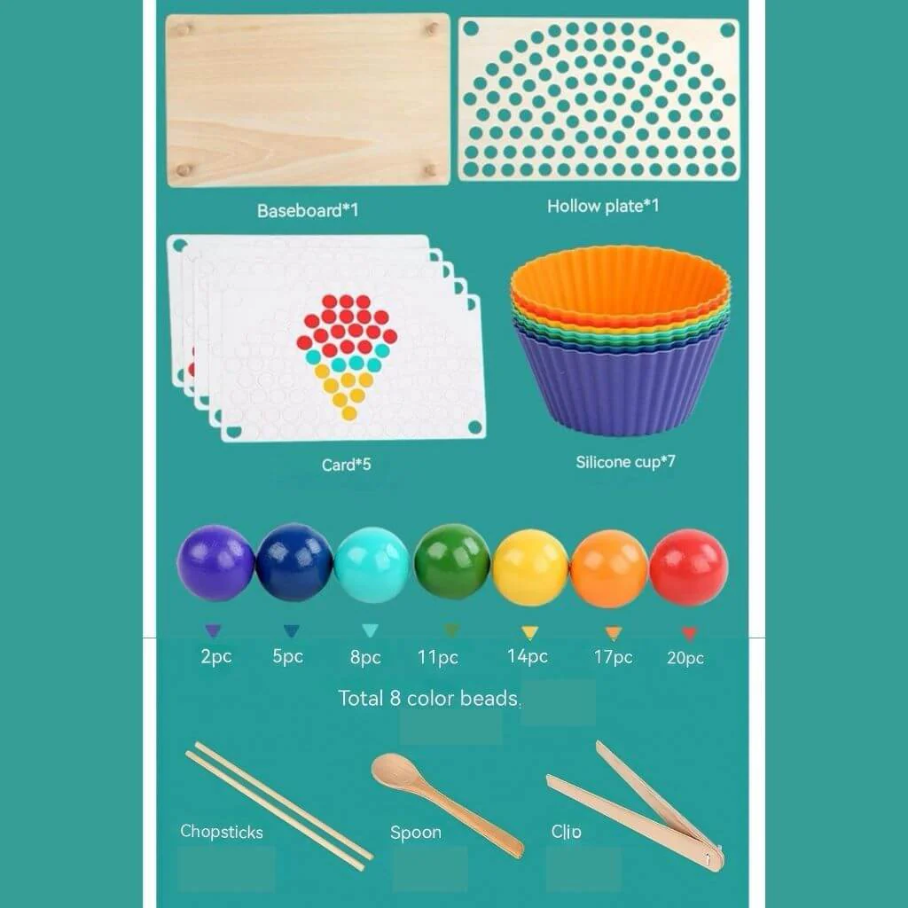 Fine Motor Toy with Wooden Balls and Patterns - Image 5