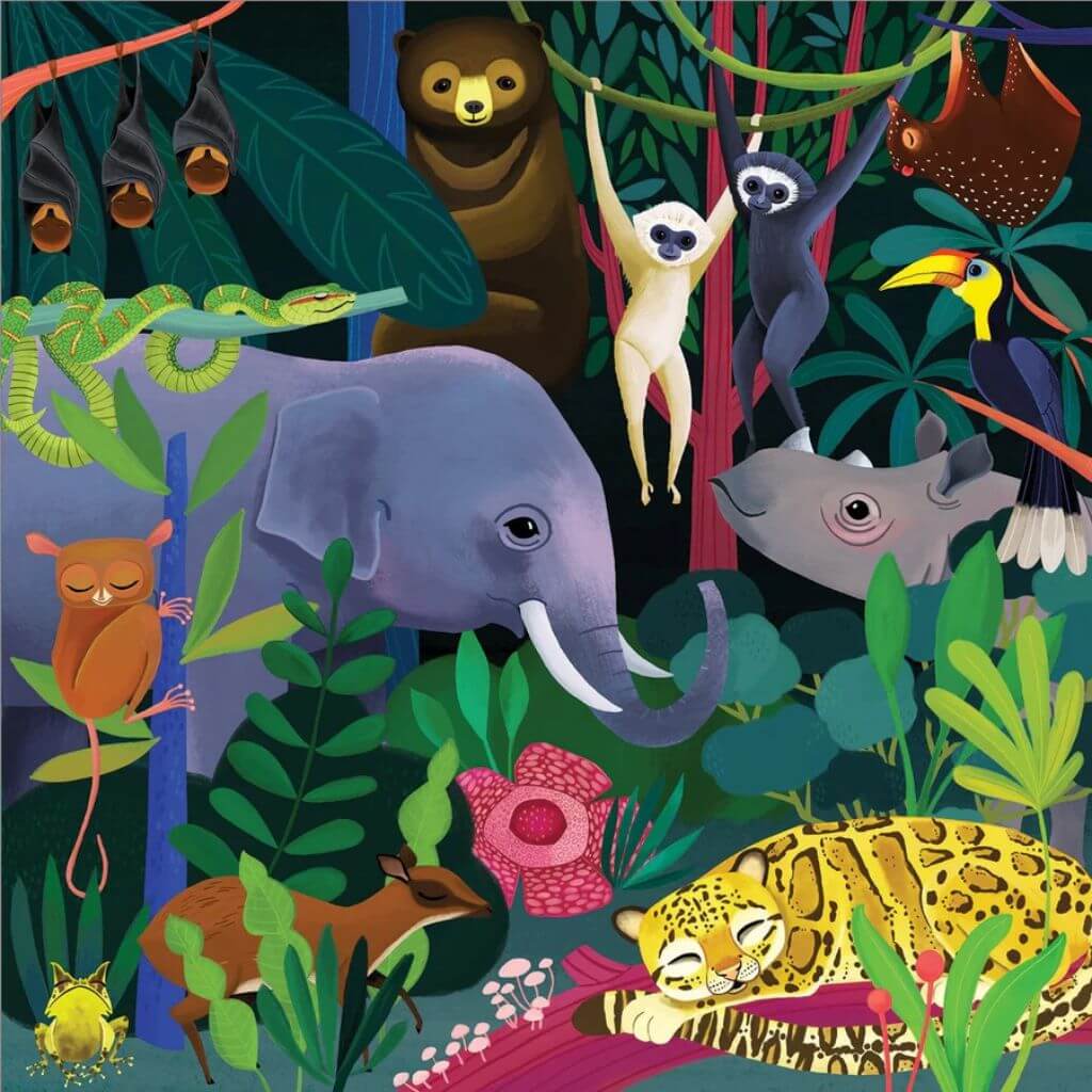 Jungle Illuminated Glow in the Dark Puzzle 500 Pieces - Mudpuppy - Image 2