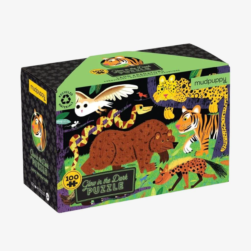 Land Predators Glow in the Dark Puzzle 100 pieces Mudpuppy