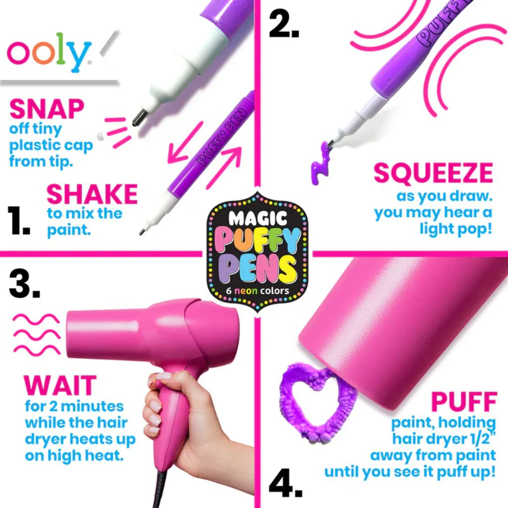 Magic Puffy Pens 6 pack - Ooly - Image 3