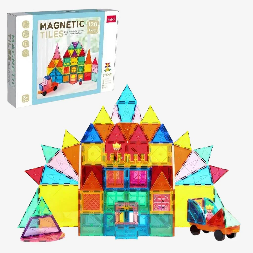 Magnetic Tiles 120 Piece Rainbow Creative Pack