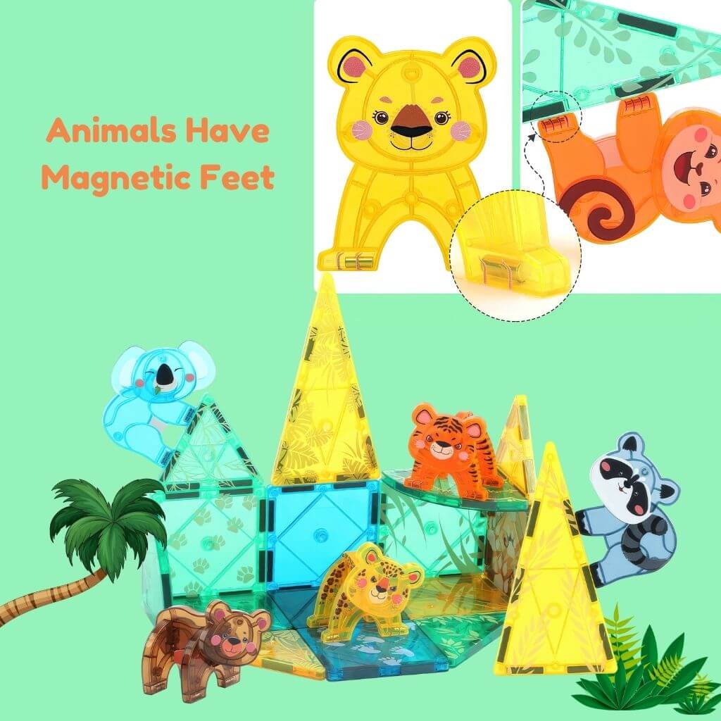Magnetic Tiles Animals 56 Piece Set - Image 6