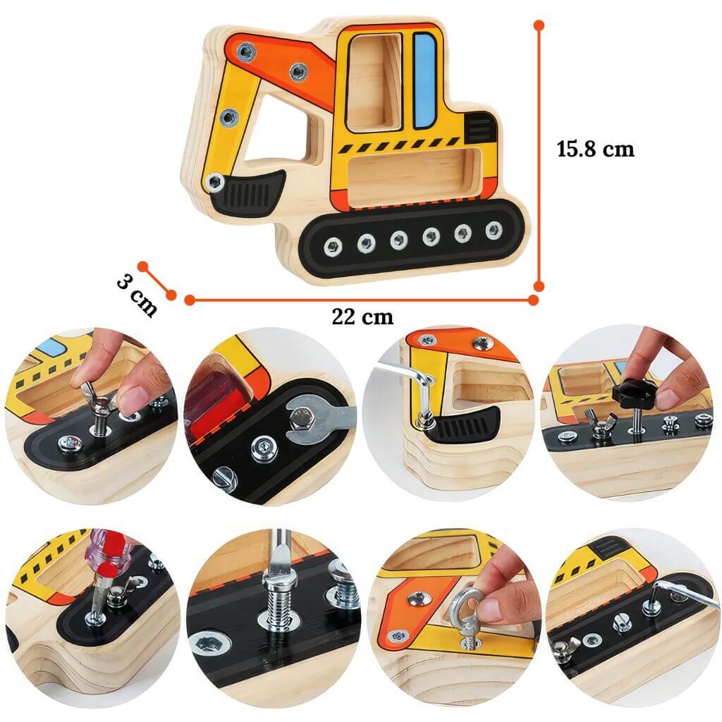 Montessori Wooden Bolt Screwdriver Board - Image 5