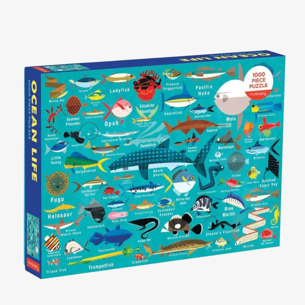 Ocean Life 1000 Pieces Family Puzzle - Mudpuppy