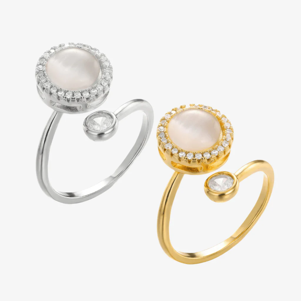 Opal Spinning Ring 925 Silver Adjustable