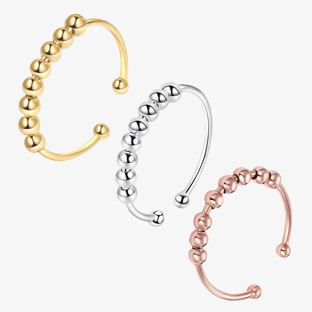 Silver Adjustable Rings for Fidgeting