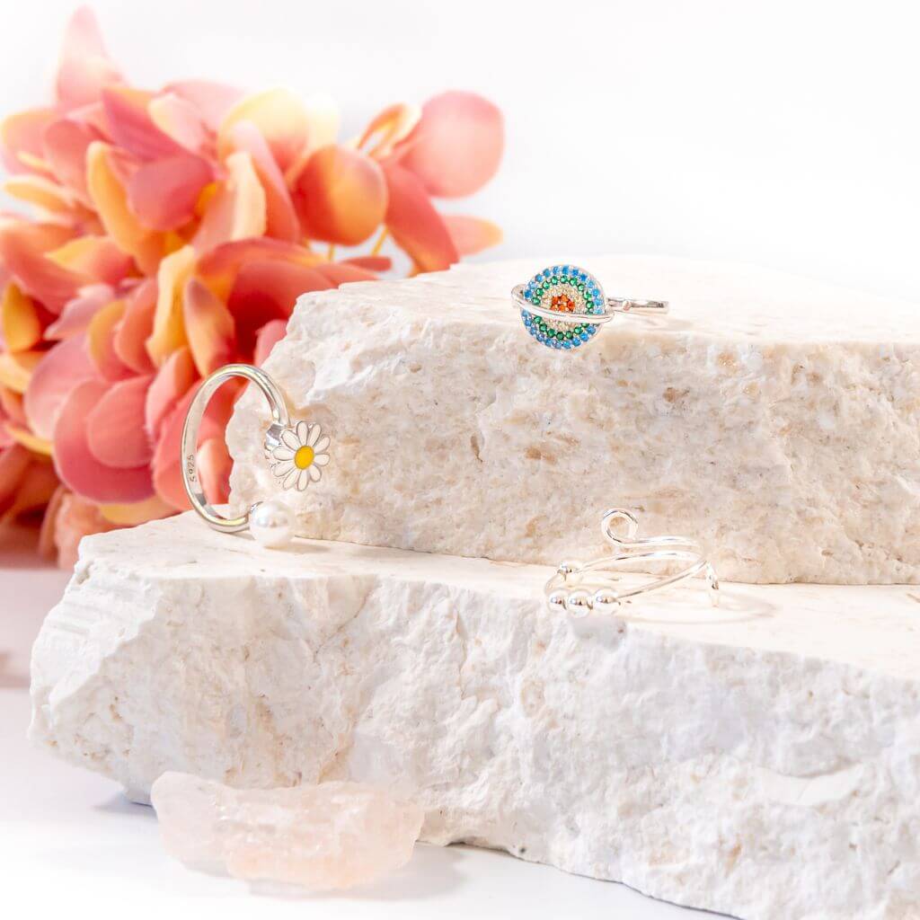Soothing Bundle - 925 Silver Adjustable Worry Rings - Image 4