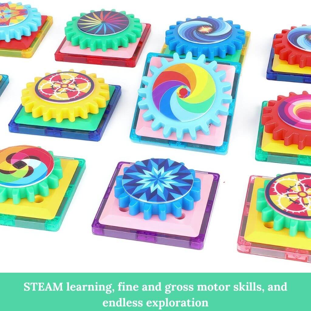Spinning Gears 90 Piece Magnetic Building Blocks - Image 8