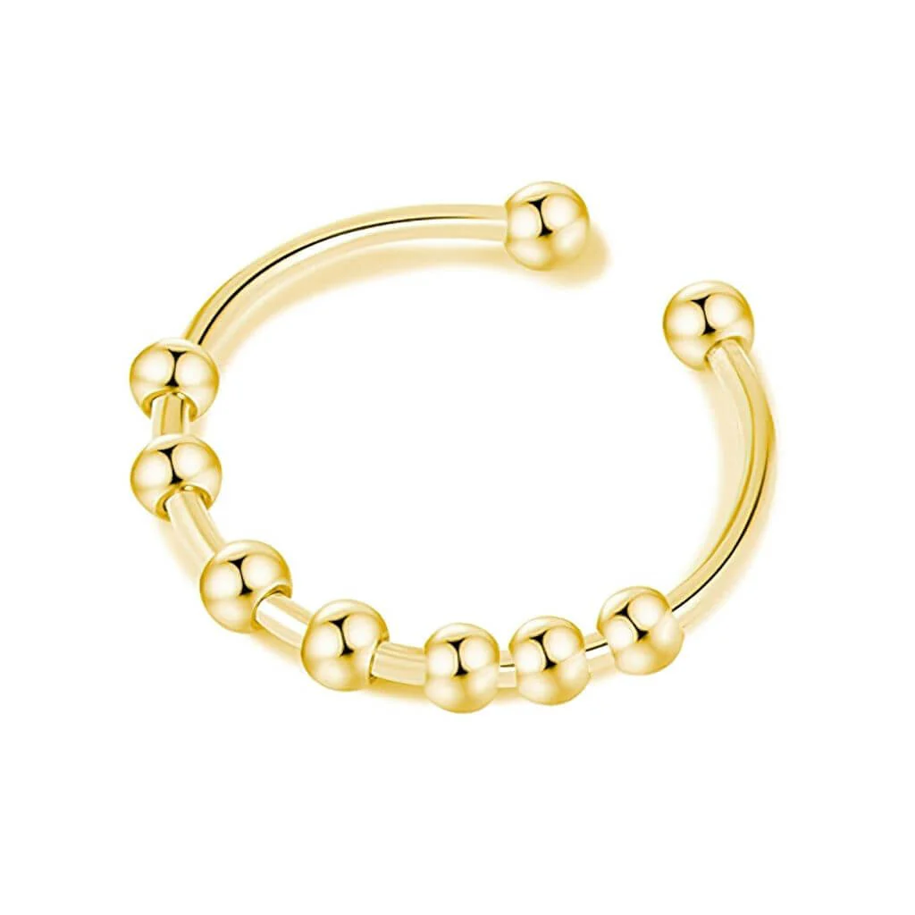 Adjustable Rings with Beads - Stainless Steel - Image 8