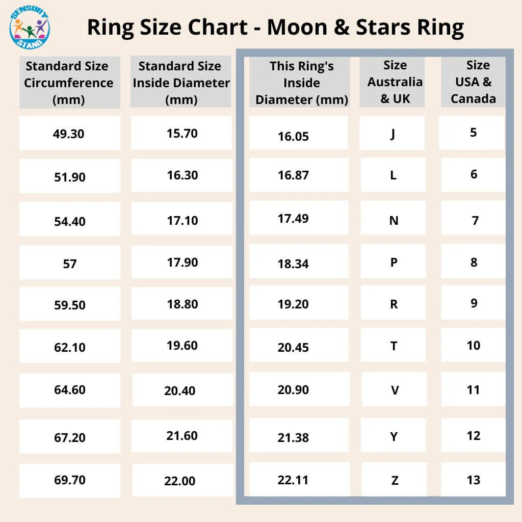 Stainless Steel Moon and Stars Spin Ring - Image 8
