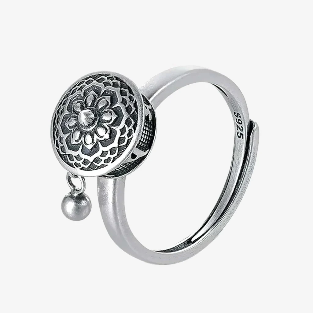 Sterling Silver Tibetan Fidget Ring Adjustable