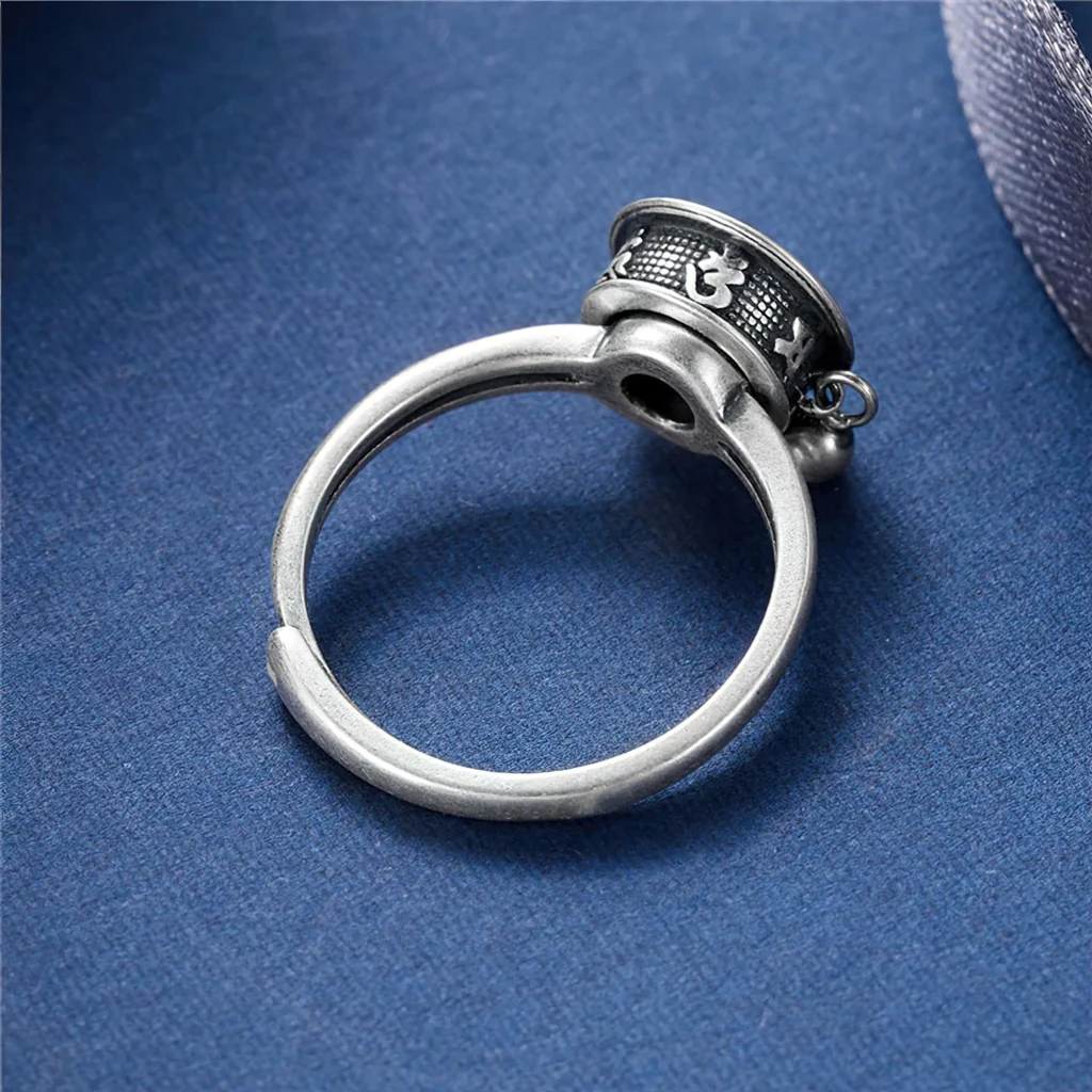 Sterling Silver Tibetan Fidget Ring Adjustable - Image 4