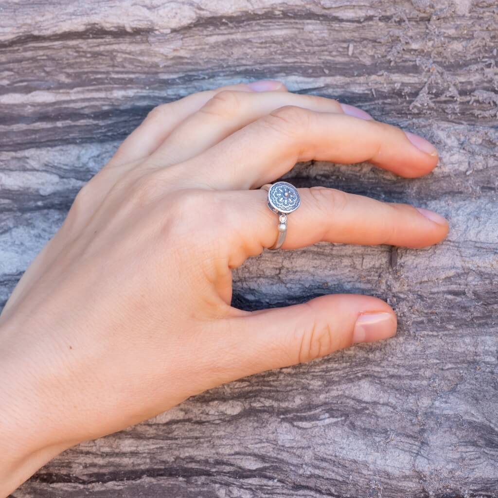 Sterling Silver Tibetan Fidget Ring Adjustable - Image 6
