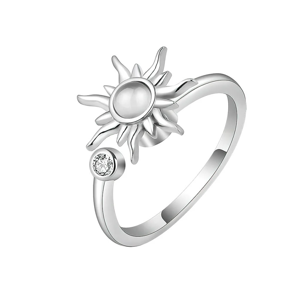 Sterling Silver Sun Ring Adjustable - Image 3