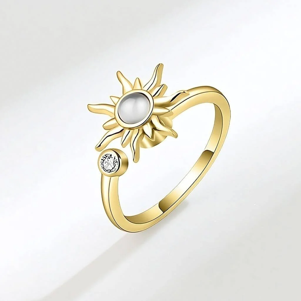 Sterling Silver Sun Ring Adjustable - Image 4