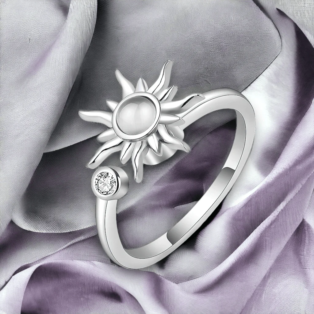 Sterling Silver Sun Ring Adjustable - Image 8