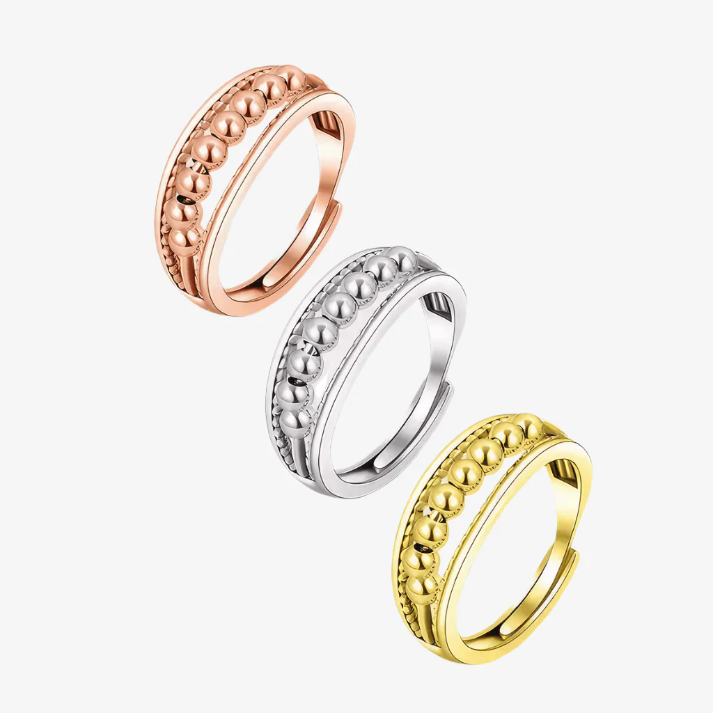 Triple Band 925 Silver Ring for Fidgeting Adjustable