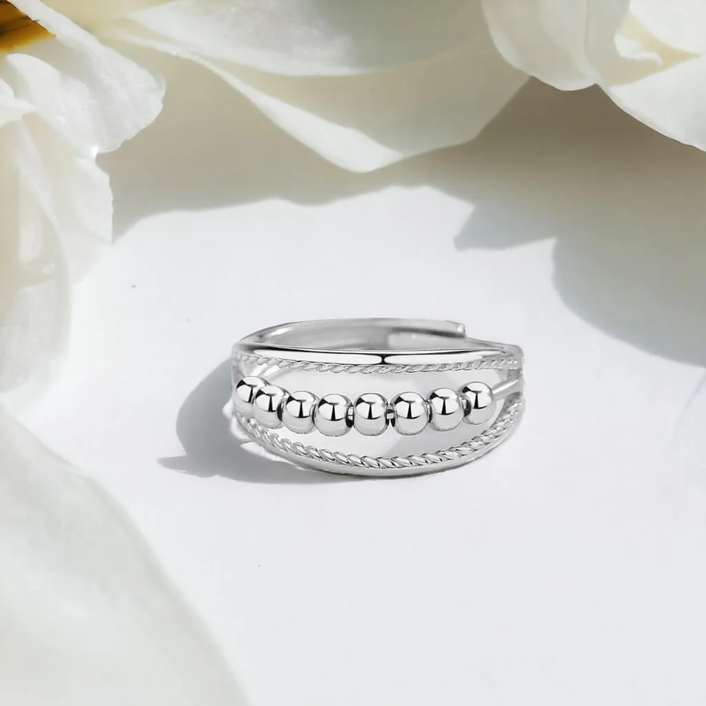 Triple Band 925 Silver Ring for Fidgeting Adjustable - Image 4