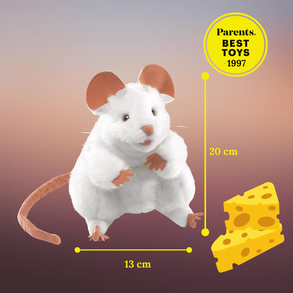White Mouse Hand Puppet - Folkmanis - Image 4