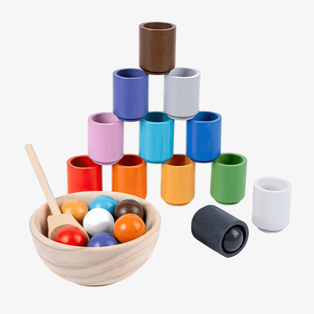 Wooden Balls in Cups Montessori Toy