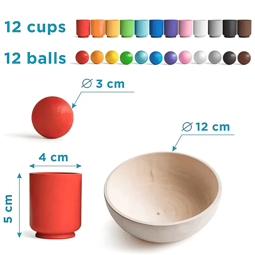 Wooden Balls in Cups Montessori Toy - Image 10