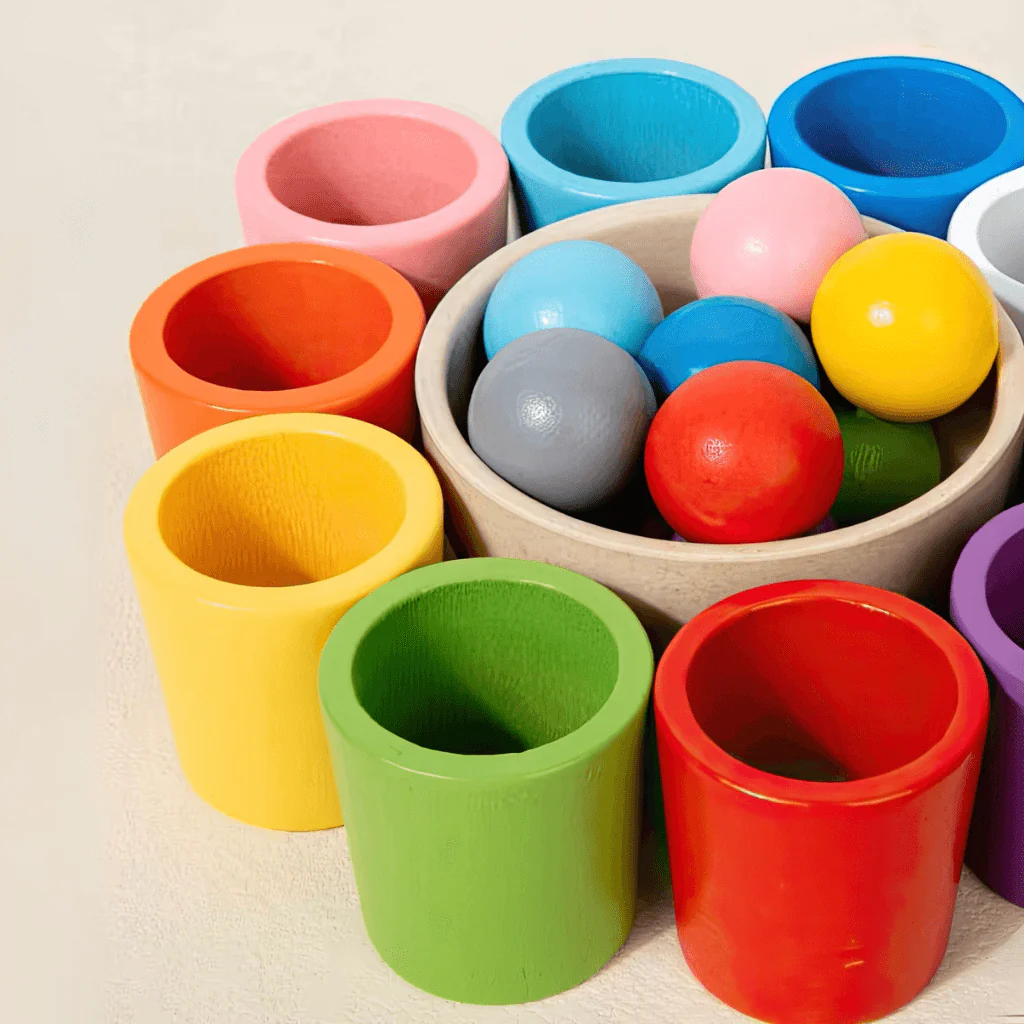 Wooden Balls in Cups Montessori Toy - Image 8