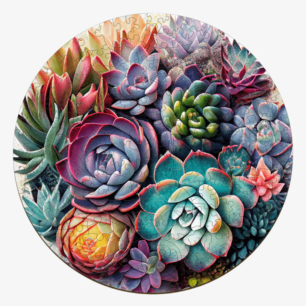 Wooden Jigsaw Puzzle - Succulent Garden 244 Pcs