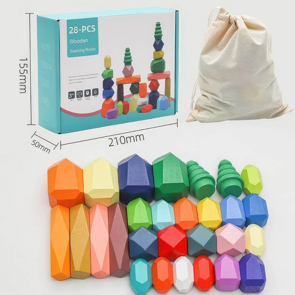 Wooden Stacking Stones 28 Pcs - Image 7