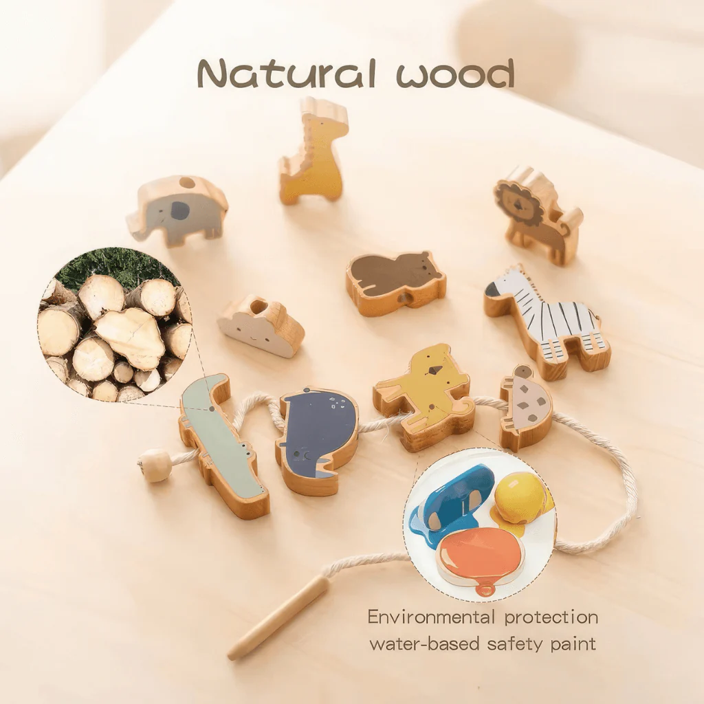 Wooden Threading Beads - Zoo - Image 3